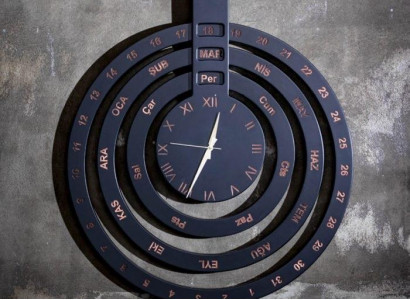 Luxurious wooden wall clock in vintage style with antique finish and pendulum